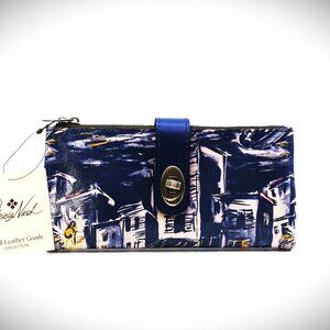 PATRICIA NASH Annesley Harbor Nights Genuine Leather Print Wallet